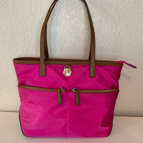 Michael Kors Handbags - Michael Kors Pink Kempton Nylon Tote